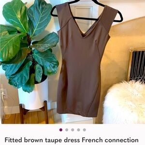 French Connection Taupe Mini Dress